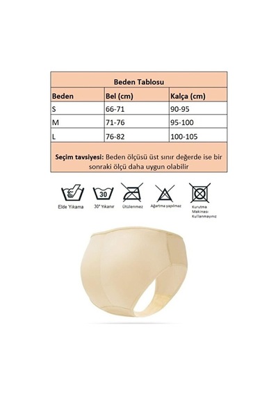 Lüx Wood Kadın Ten Popoyu Büyük Gösteren Silikonlu Külot Bej - Ten