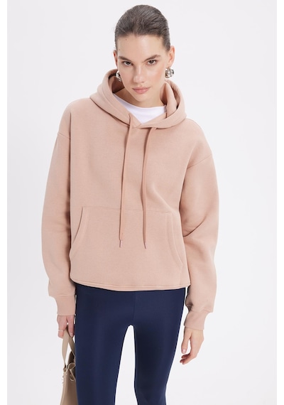 Tudors Kadın Oversize Geniş Kesim Pamuklu Yumuşak Dokulu İçi Polarlı Basic Vizon Kapüşonlu Sweatshirt-37907 Vizon1 Tudors Kadın Oversize Geniş Kesim Pamuklu Yumuşak Dokulu İçi Polarlı Basic Vizon Kapüşonlu Sweatshirt-37907 Vizon1