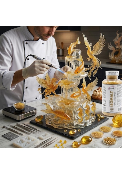 Renkli İzomalt Isomalt Gold Altın 250 Gr Şeker Sanatı Ve Pasta Dekorasyon İçin