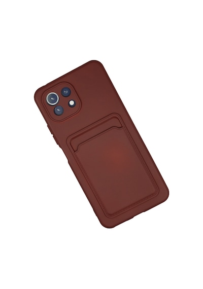 Xiaomi Mi 11 Uyumlu Kılıf Kelvin Kartvizitli Silikon - Bordo