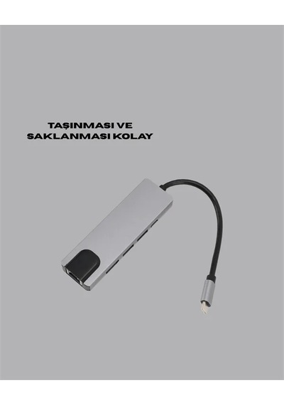 Profesyonel Type-c Dönüştürücü 2xusb3.0 4k Hdmı Rj45 Diğer