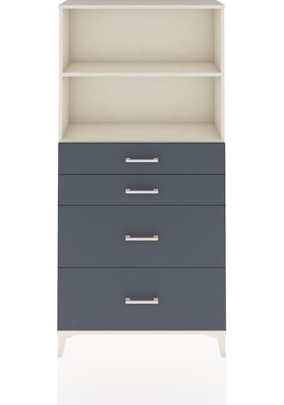 Arges Dolap 2 Raflı 4 Çekmeceli 88x30x182 Aytaşı-antrasit Aytaşı
