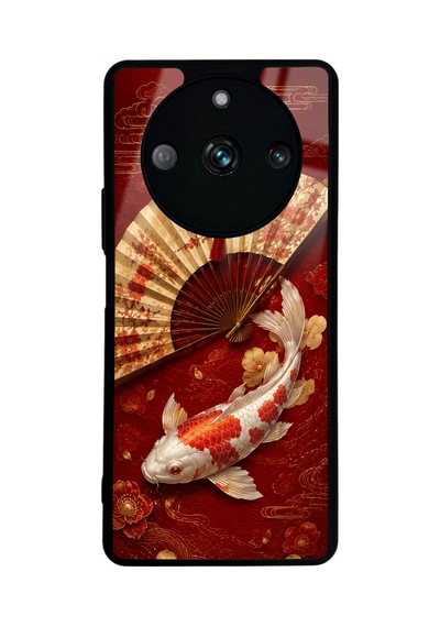 Realme 11 Pro Red Koi Harmony Tasarımlı Glossy Telefon Kılıfı Kırmızı
