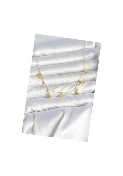 Pirinç Gold Renk Minimal Deniz Konsept Kadın Kolye Tj-bko11150 Evimdeyokyok