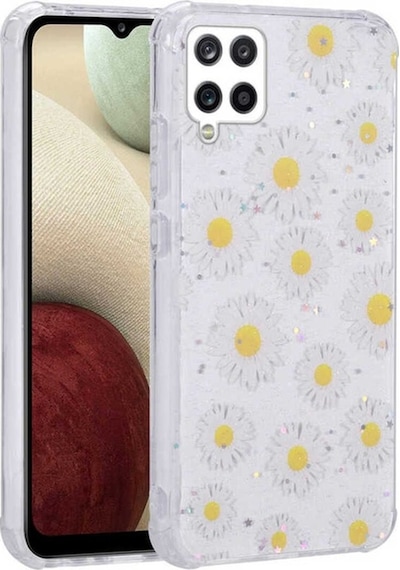 Galaxy M33 Kılıf Simli Desenli Kamera Korumalı Parlak Zore Popy Kapak Papatya