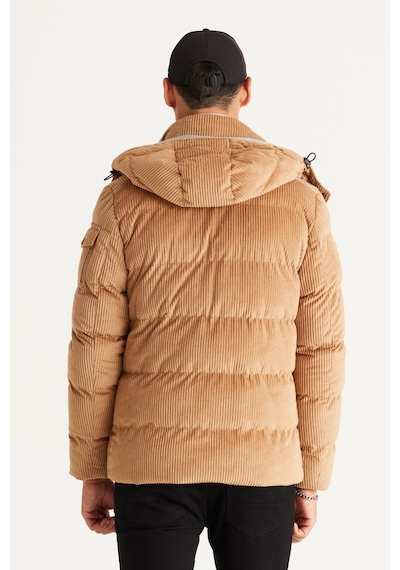 Ac&Co / Altınyıldız Classics Erkek Bej Standart Fit Normal Kesim Çıkma Kapüşonlu Kaban Bej