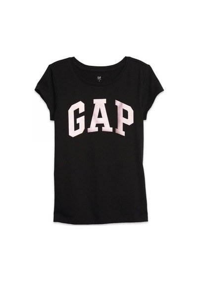 Gap Kız Çocuk Logo T-shirt Siyah