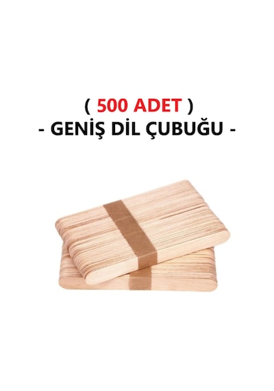 500 Adet Ahşap Büyük Geniş Dil Çubuğu Abeslang Dondurma Dil Basma Ağda Çubuğu Natural