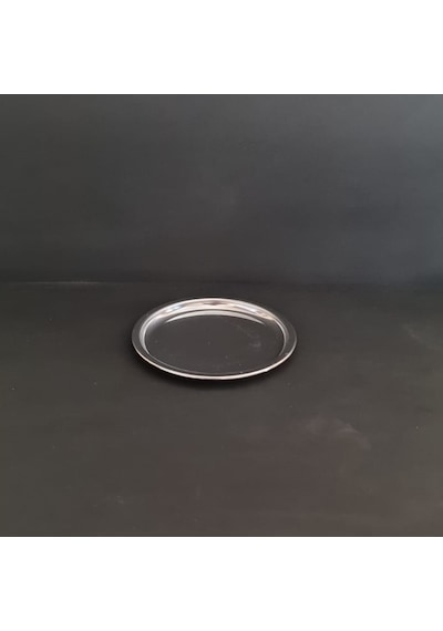 12 Adet Paslanmaz Çelik Diplomat Tabak 430 Kalite Tatlı & Pasta Servis Tabağı 14 Cm Gümüş