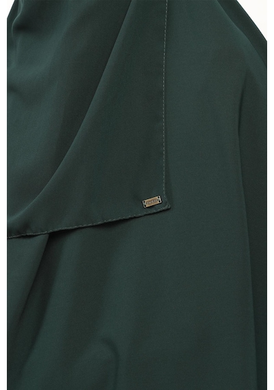 Altobeh Sultanbaş Nikaplı Çarşaf Cilbab Khimar Abaya Kolu Lastikli Hakim Yaka Peçeli Ferace Medine İpek Zümrüt Yeşili 1412-106-s-m Zümrüt
