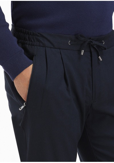 Ramsey Lacivert Düz Dokuma Jogging Fit Casual Pantolon