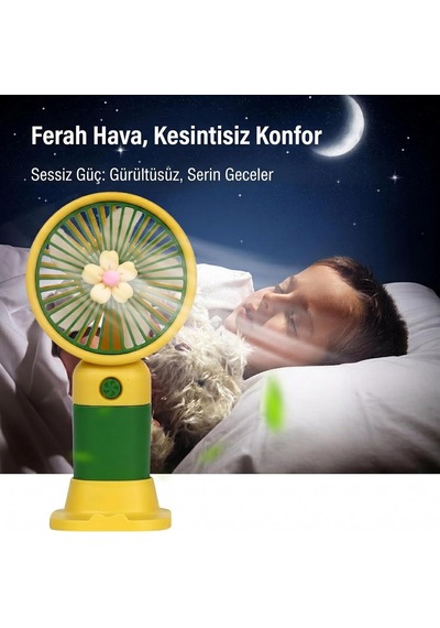 Coverzone El Tipi Mini Fan, 250mah Batarya, Usb Şarj Edilebilir, Doğal Rüzgar Özelliği, Taşınabilir Ve Kompakt Ta