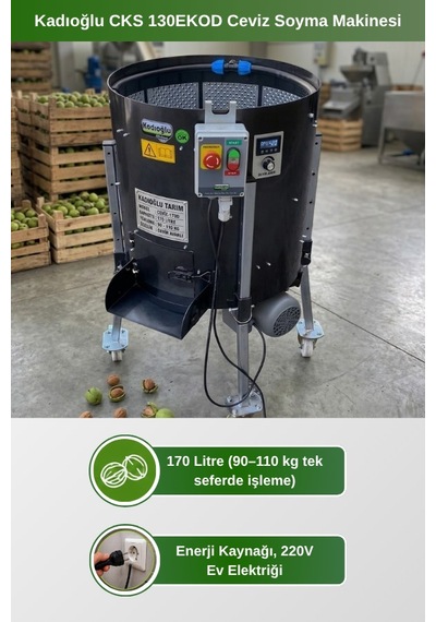 Kadıoğlu Cks 130ekod Devir Ayarlı Ceviz Soyma Makinesi 170 Litre