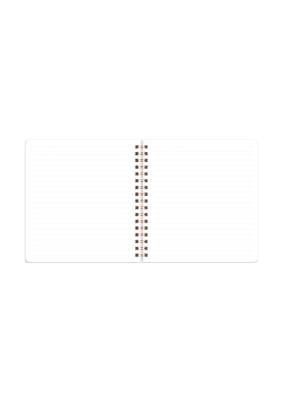 15x16 Spiralli Karton Kapak 2'li Çizgili Not Defter Seti - Ay Çok Renkli
