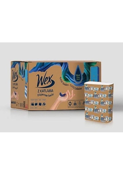 Wex Z Katlama Dispenser Havlu Çift Katlı 12 x 200'lü 21.5 x 20 CM
