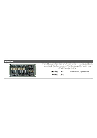 Atak Ank442 Eko Reverb Usb 2x450 Watt Power Mikser Anfi