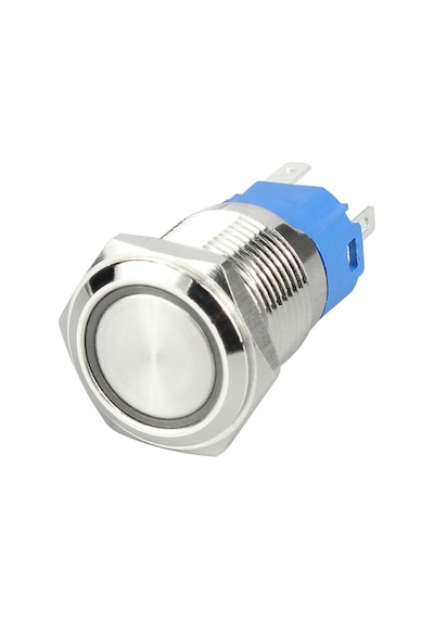 16mm Metal Led'li Kalıcı Buton   Metal  Yaylı   Su Geçirmez