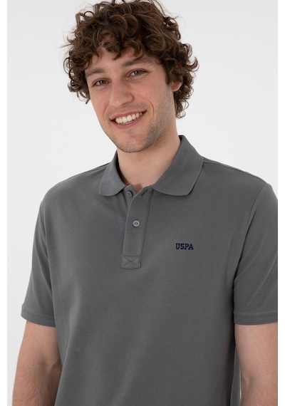 U.S. Polo Assn. Erkek Regular Fit Polo Yaka Gri Basic Tişört 50306007-VR024