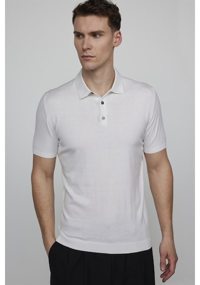 Tudors Erkek Polo Yaka Slim Fit Örme Triko Pamuklu Beyaz Tişört-27312-Beyaz Tudors Erkek Polo Yaka Slim Fit Örme Triko Pamuklu Beyaz Tişört-27312-Beyaz