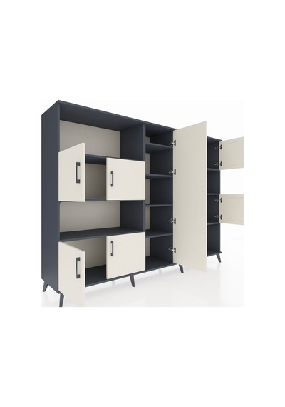 Hyperion Dolap 10 Raflı 9 Kapaklı 220x44x163 Antrasit-aytaşı/antr Antrasit-aytaşı/antrasit Hyperion Dolap 10 Raflı 9 Kapaklı 220x44x163 Antrasit-aytaşı/antr Antrasit-aytaşı/antrasit