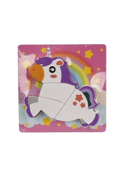 Eğitici Tahta Puzzle - Unicorn Temalı Oyun