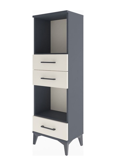 Arges Dolap 2 Raflı 3 Çekmeceli 44x30x134 Antrasit-aytaşı Antrasit