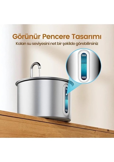 5 Adet Evcil Hayvan Su Pınarı Paslanmaz Çelik 2.2 Litre
