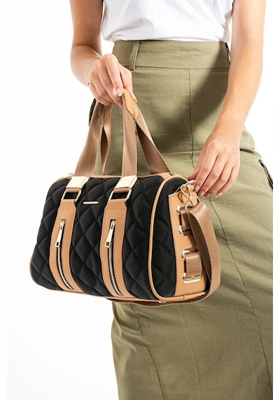 Just Polo Kadın Günlük Kullanıma Uygun Ayarlanabilir Askılı Büyük Boy Lüks El & Omuz Çantası Shoulder Bag Siyah Taba