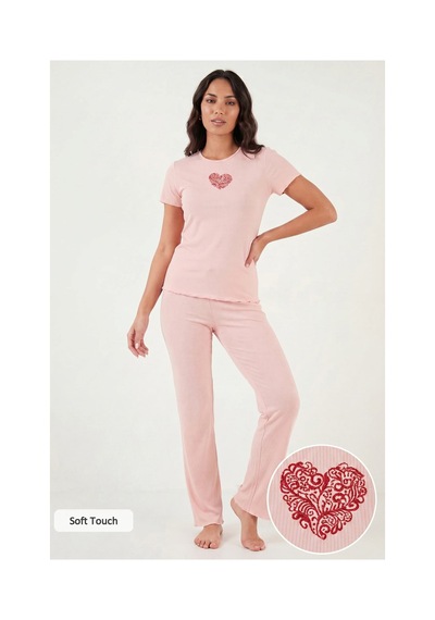 Lela Bayan Pijama Takımı 65770823 Koyu Pudra