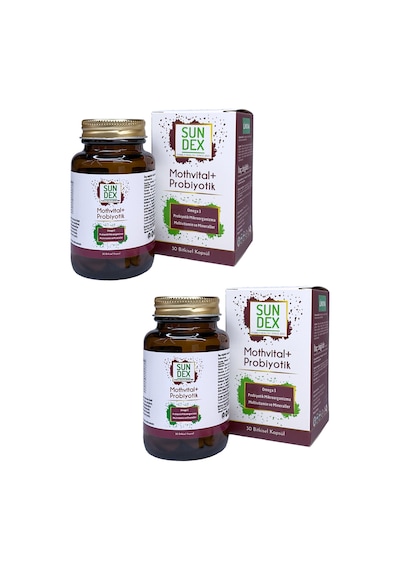 Sundex Mothvital+Probiyotik Omega 3 Takviye Edici Gıda 2 x 30 Kapsül