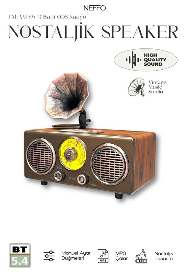 Nostalji Trend Radyo Bluetooth Özellikli Şık Tasarım Nostaljik Radyo