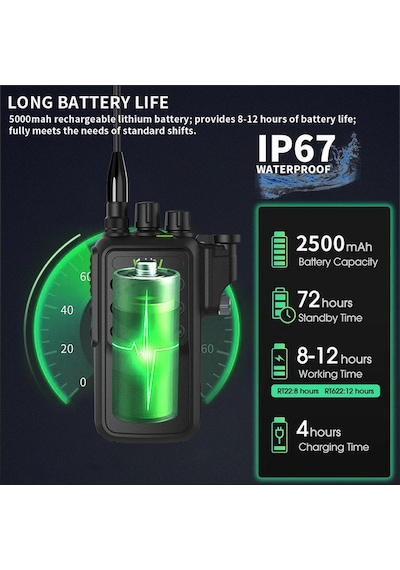 Wln Pmr 446 Sportif El Telsiz Ip67 Su Geçirmez Led Işıklı Kulaklık li Set