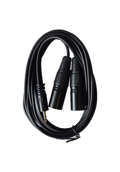 2 Xlr Erkek To 3.5mm Aux Mikser Amfi Mikrofon Ses Kablosu 1.5m Siyah