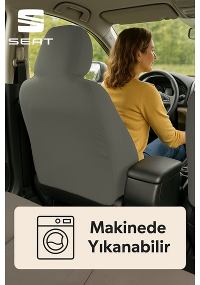 Aracınız İçin Özel Olarak Tasarlanan Seat Toledo İle Uyumlu Oto Koltuk Kılıfı İle Sürüş Gri Gri