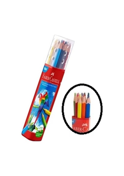 Faber 12 Renk Üçgen Tüp Kuru Boya Kalemi 113313 Karışık