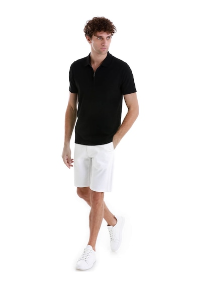 Hatemoğlu Siyah Regular Fit Jakarlı Polo Yaka Fermuarlı Tişört 35362024c014 002 Siyah