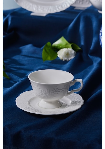 Karaca Beatrice Çay Fincanı Ve Tabağı 200 Ml Beyaz