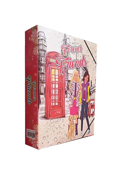 Lastikli Klasör 1 Adet İpli Klasör 32x24x6 Cm Okul Öğrenci Klasörü Lastikli Çanta İpli Dosya Kreş Anasınıfı Forever Friends