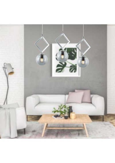 Tt015-3S Kr Tt Aydınlatma Krom Kaplama Füme Camlı 3 Lü Sıralı Avi