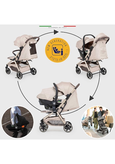 Elele Cabina Kabin Tipi Travel Sistem Bebek Arabası Bej