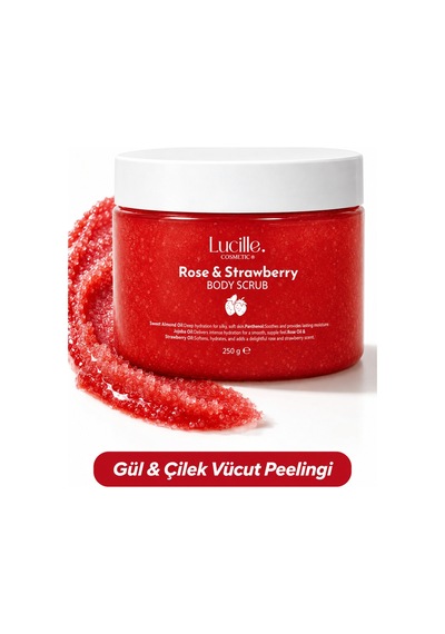 Lucille %100 Vegan Çilek Aromalı Vücut Scrub 250 ML