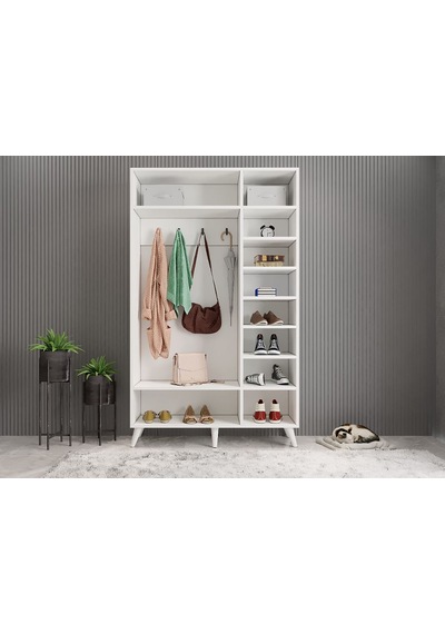 Robe Membran 3 Kapaklı Portmanto Montaj Dahil Beyaz 120 Cm