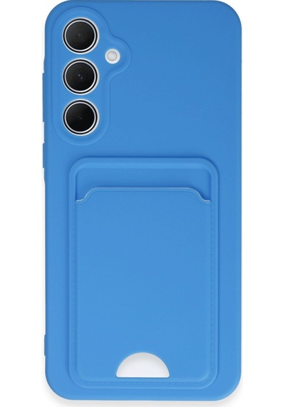 Newface Samsung Uyumlu Galaxy A35 5g Kılıf Kelvin Kartvizitli Silikon - Mavi Mavi