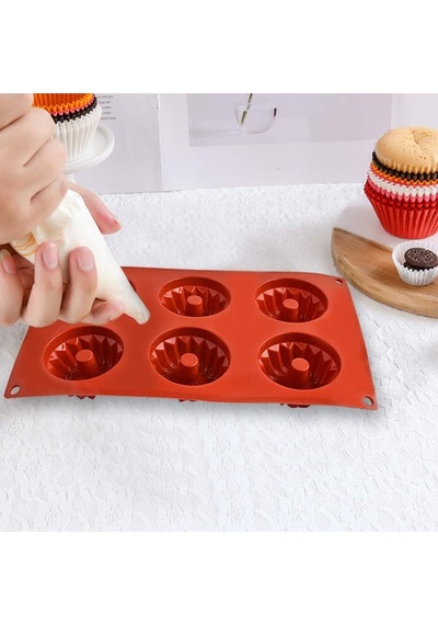 Cupcake, Muffin, Kek Ve Pasta Kalıbı Silikon Kalıp Kırmızı