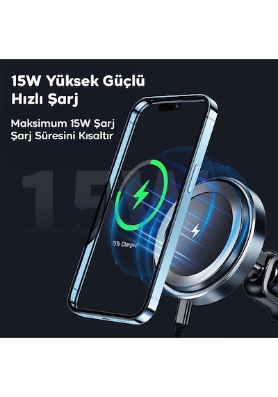 Ally Qı-206 Magsafe Uyumlu Araç Içi Havalandirma Manyetik Telefon Tutucu