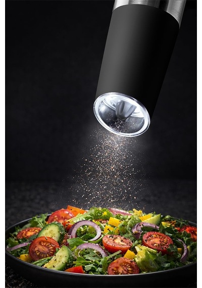 Gravity Paslanmaz Çelik Otomatik Tuz & Karabiber Öğütücü Pilli - Siyah Diğer