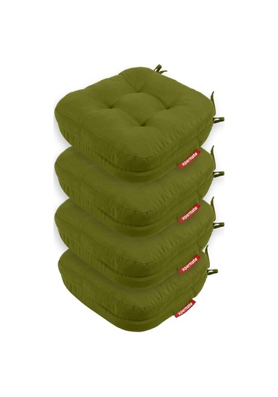 Xpermate Sandalye Minderi 4'lü Set 42x42x8 Cm Kalın Çift Kat Pofidik Minder Yıkanabilir Fermuarlı Su Ve Yağ İtici Diğer