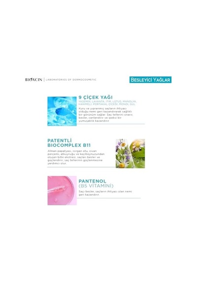 Besleyici Yağlar Saç Bakım Maskesi 225 Ml 9 Çiçek Yağı, Pantenol Ve Biocomplex B11 İçeren Yoğun Nemlendirici & Onarıcı Maske Kuru Ve Yıpranmış Saçlar İçin Besleyici Bakım