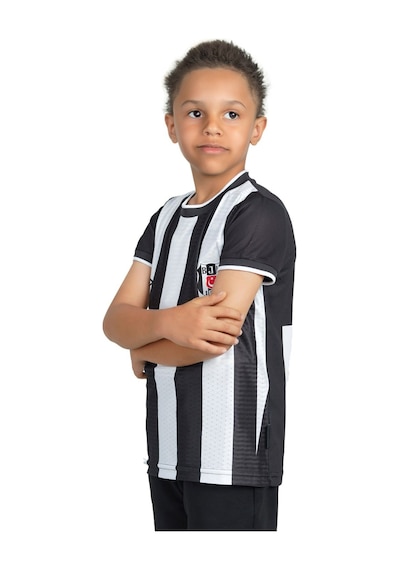 Beşiktaş Lisanslı Çocuk Çubuklu Umbro Forma Siyah - Beyaz