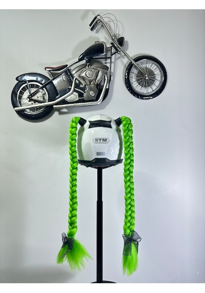 Motor & Motosiklet Çift Yeşil Örgü Saç Kask Dış Aksesuarı Diğer